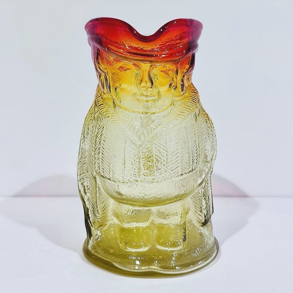 Vintage Kanawha Amberina Glass Colonial American Pitcher Toby Jug